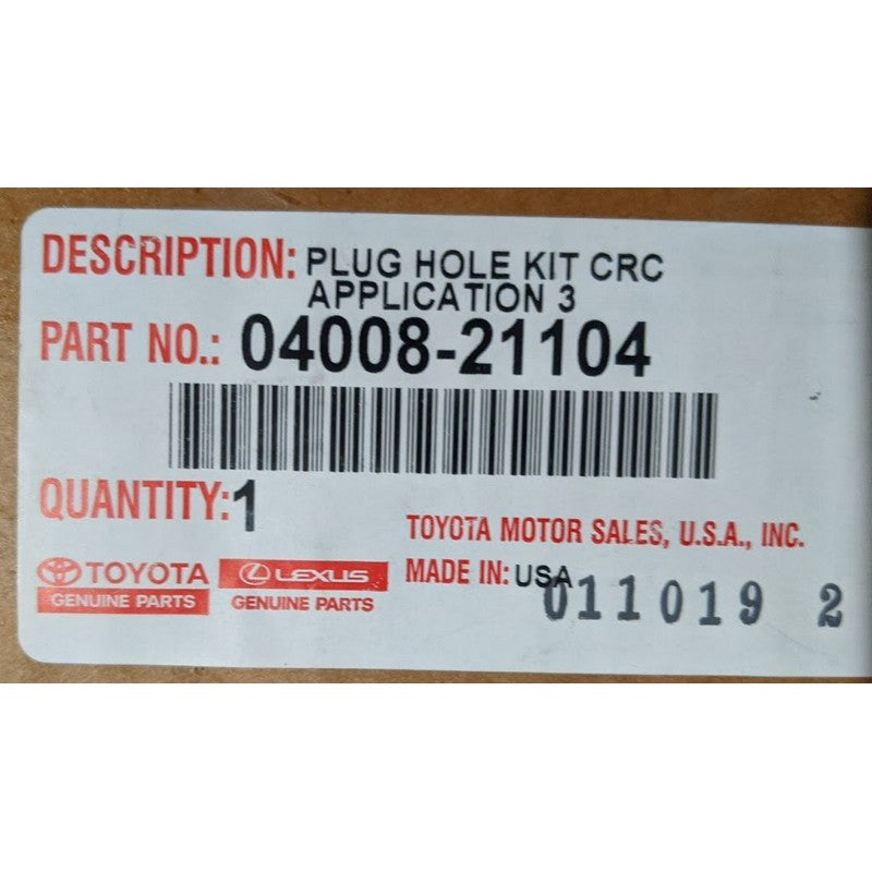 Toyota 04008-21104 New Genuine Original Plug Hole Kit CRC Application 3