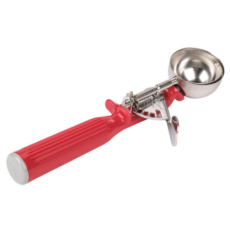 Vollrath 1 1/3-oz Stainless Steel Disher, Size 24, Red Handle, Model 47145