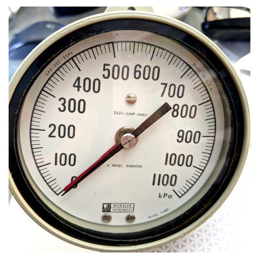 Weksler SA24 SA24-3##P-RWBX Bourdon 0/1100 KPA Pressure Guage (NSN 6685-01-421-0681)