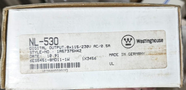 Westinghouse NL-530 Digital Output Module, 8x115/230 VAC, 0.5A (1A57375H42), New