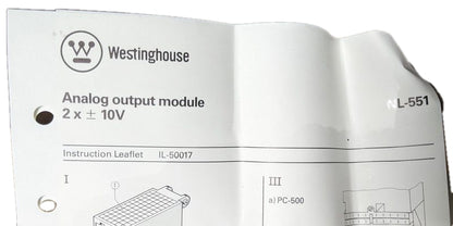 Westinghouse NL-551 Analog Output Module, 2 x +/- 10V, New (1A57375H56)