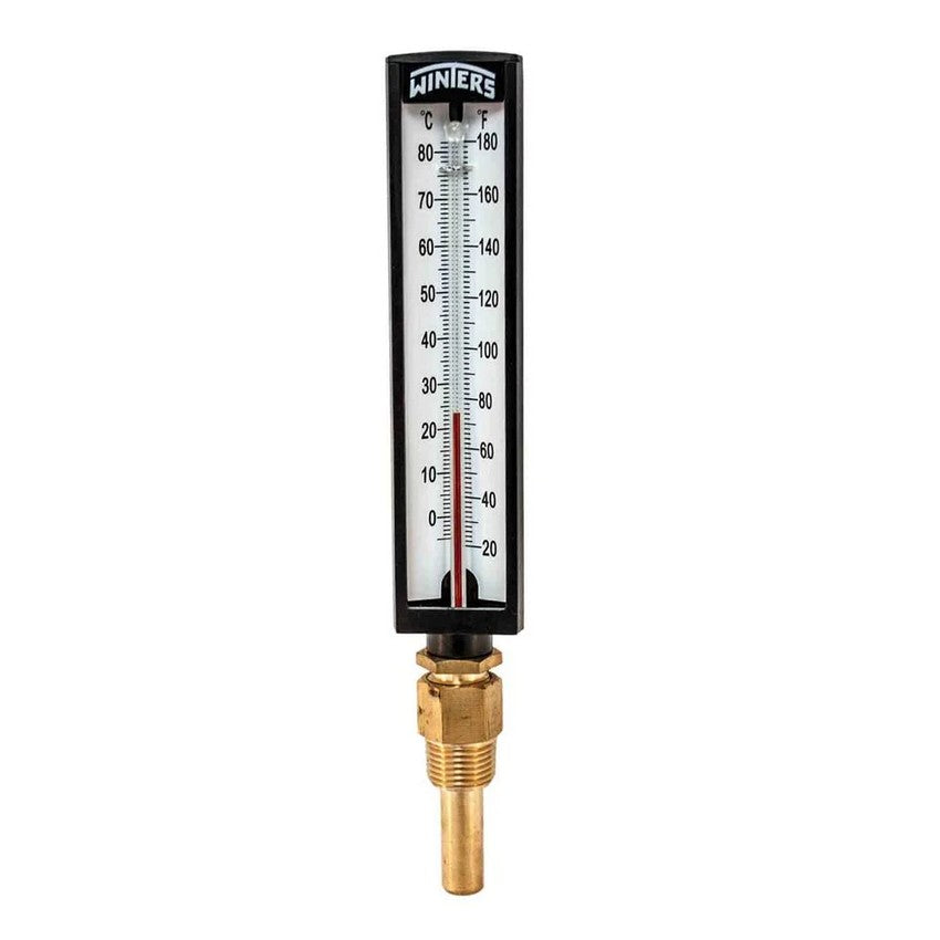 Winters TAS131LF New Lead Free Industrial 5” Thermometer with 1/2"NPT Brass, Range 20°F to 180°F, -5°C to 80°C (20JN58)