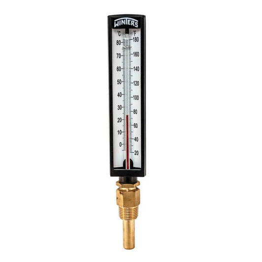 Winters TAS131LF New Lead Free Industrial 5” Thermometer with 1/2"NPT Brass, Range 20°F to 180°F, -5°C to 80°C (20JN58)