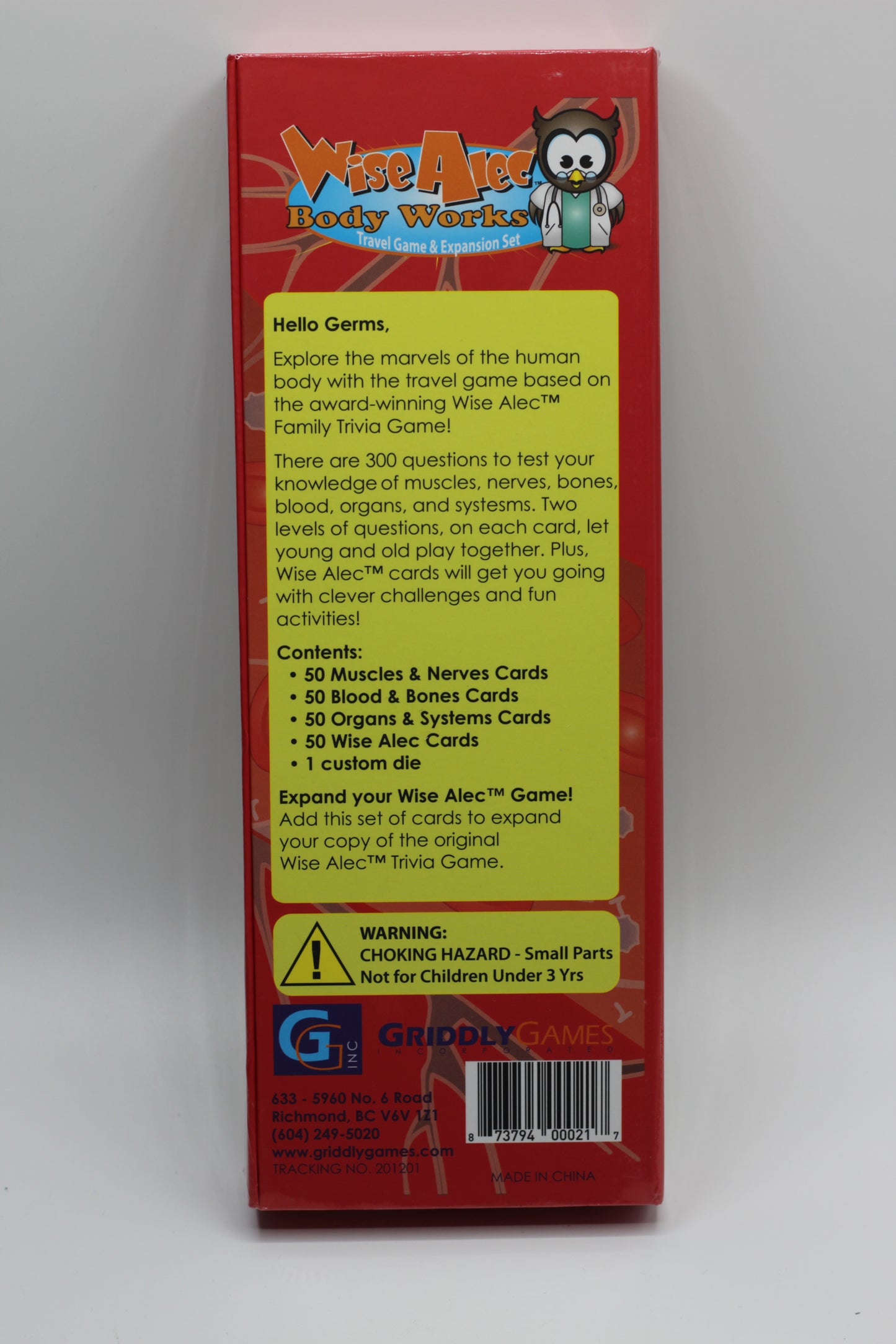 Griddly Games Wise Alec Body Works Travel Game and Expansion Pack, Ages 8+